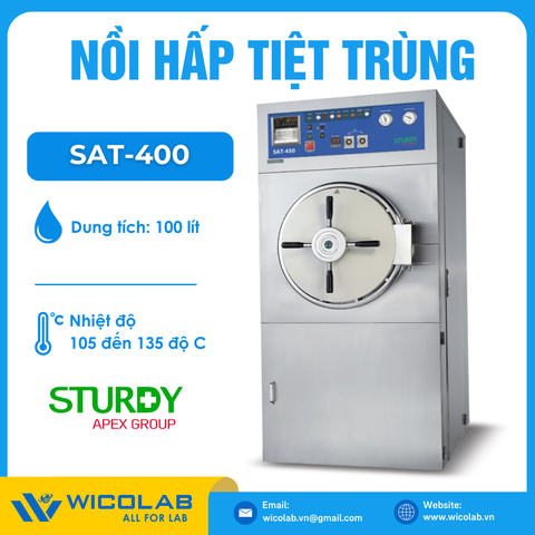 Nồi Hấp Tiệt Trùng 100 Lít Buồng Tròn Sturdy SAT-400