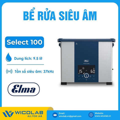Bể Rửa Siêu Âm Gia Nhiệt Elma - Đức Select 100 | 9.5 Lít