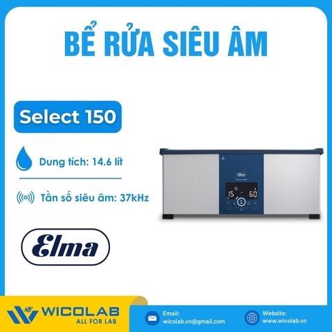 Bể Rửa Siêu Âm Gia Nhiệt Elma - Đức Select 150 | 14.6 Lít