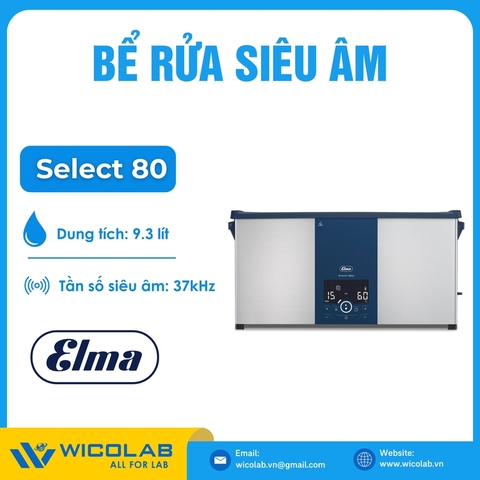 Bể Rửa Siêu Âm Gia Nhiệt Elma - Đức Select 80 | 9.3 Lít