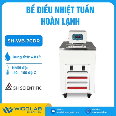 Bể Điều Nhiệt Tuần Hoàn Lạnh 6.8 Lít SH Scientific Hàn Quốc SH-WB-7CDR | -40 đến 150 độ