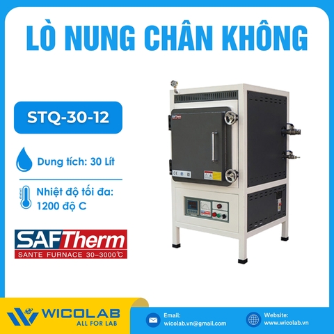 Lò Nung Chân Không Atmosphere 1200 Độ C Saftherm - Trung Quốc STQ-30-12 | 30 Lít