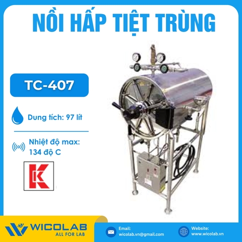 Nồi Hấp Tiệt Trùng Nằm Ngang Gemmy TC-407 | 97 lít