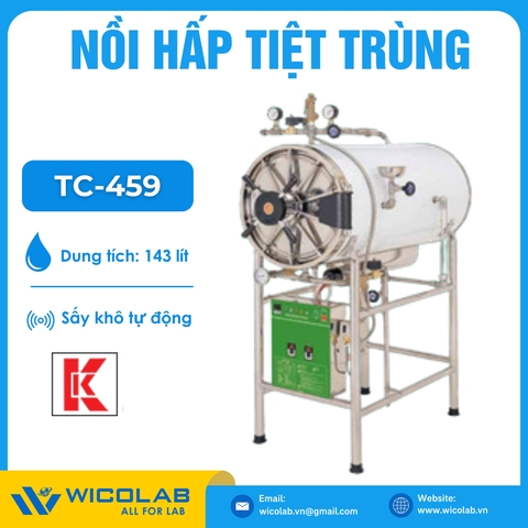 Nồi Hấp Tiệt Trùng Nằm Ngang Gemmy TC-459 | 143 Lít - Sấy Tự Động