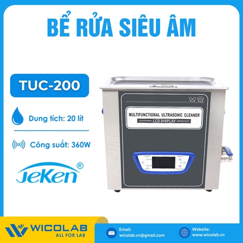 Bể Rửa Siêu Âm Màn Hình LCD Jeken Trung Quốc TUC-200 | 20 Lít
