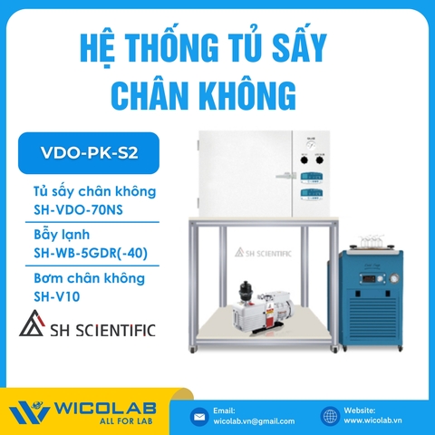 Trọn Bộ Tủ Sấy Chân Không 450 Độ C SH Scientific Hàn Quốc VDO-PK-S2 | 64 Lít