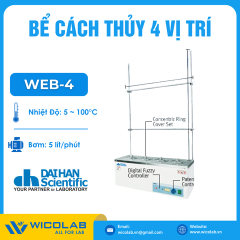 Bể Cách Thuỷ 4 Vị Trí Daihan Hàn Quốc WEB-4 | 4 lít