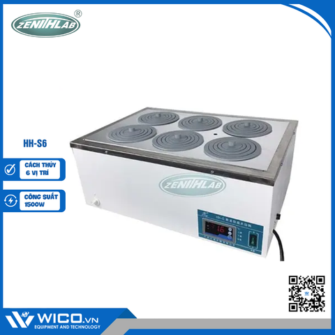 Bể Cách Thuỷ 6 Vị Trí Zenith Lab Trung Quốc HH-S6