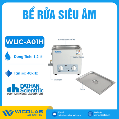 Bể Rửa Siêu Âm Daihan Hàn Quốc WUC-A01H | 1.2 Lít - Kiểu Cơ