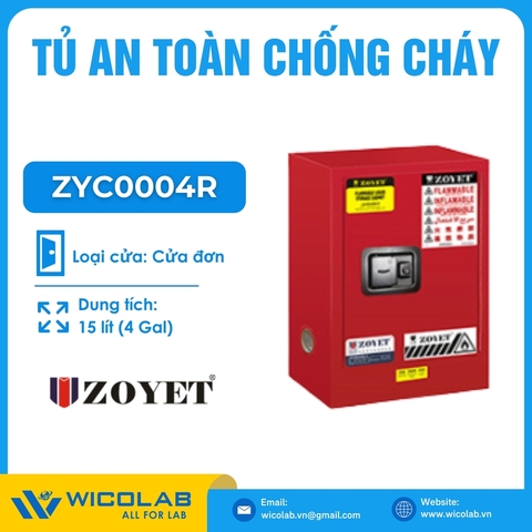Tủ Đựng Hóa Chất An Toàn Chống Cháy Zoyet - Trung Quốc ZYC0004R | 15 Lít