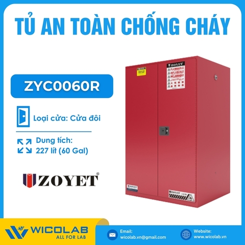 Tủ Đựng Hóa Chất An Toàn Chống Cháy Zoyet - Trung Quốc ZYC0060R | 227 Lít