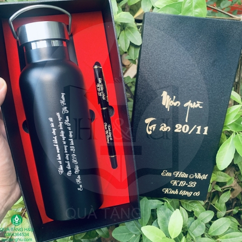 Bộ Quà Tặng Bình Giữ Nhiệt Và Bút Kim Loại – Khắc Nội Dung Theo Yêu Cầu