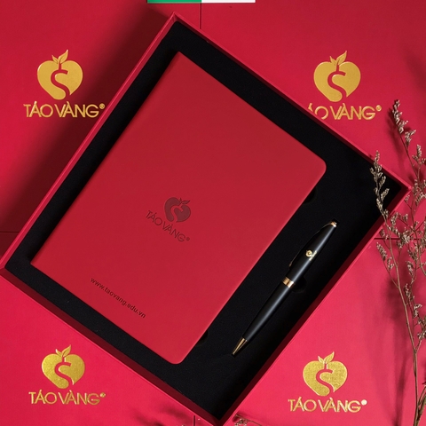 Sổ Tay Bìa Da Dán Gáy A5 - Khách hàng Táo Vàng