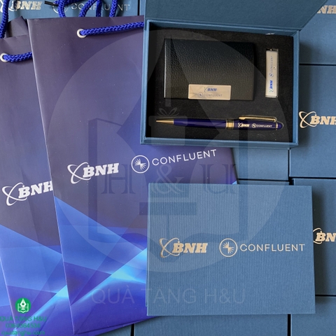 Set Quà Tặng In Logo USB – Hộp Name Card – Bút Ký Kèm Hộp Quà Và Túi Đựng