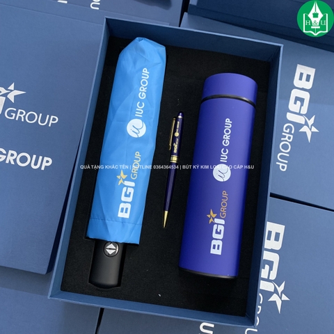 Gift Set Bình – Bút – Dù In Logo | Bộ Quà Tặng Doanh Nghiệp Cao Cấp, Ý Nghĩa