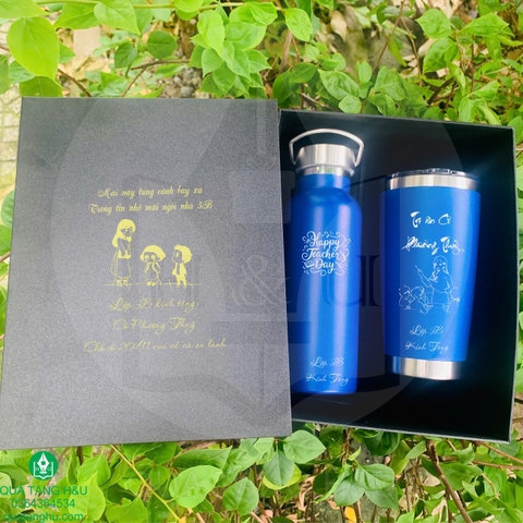Bộ Quà Tặng Bình và Ly Giữ Nhiệt – Khắc Theo Yêu Cầu