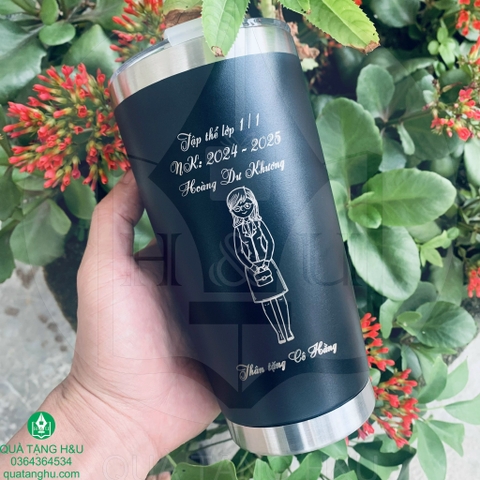 Ly Giữ Nhiệt 600ml – Khắc Phác Hoạ Cực Xinh, Món Quà Siêu Dễ Thương  Và Ý Nghĩa