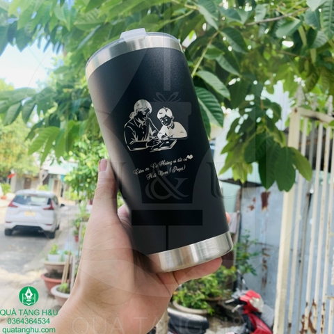 Ly Giữ Nhiệt 600ml – Khắc Phác Hoạ Cực Xinh, Món Quà Siêu Dễ Thương  Và Ý Nghĩa
