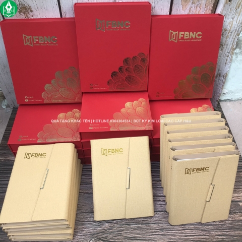 Sản Xuất Sổ Da Bìa Còng Kèm Hộp Đựng Gia Công Logo FBNC