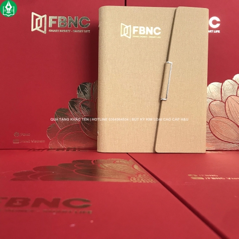 Sản Xuất Sổ Da Bìa Còng Kèm Hộp Đựng Gia Công Logo FBNC