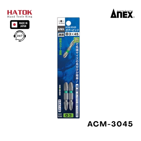Vỉ 2 mũi vít 2 đầu ANEX ACM-3045 Nhật Bản