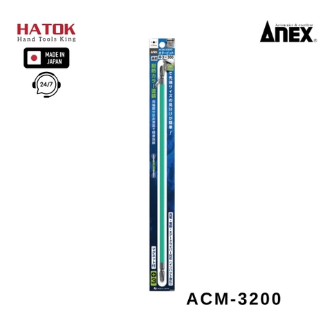 Vỉ 1 mũi vặn vít 2 đầu có từ tính ANEX ACM-3200 Nhật Bản