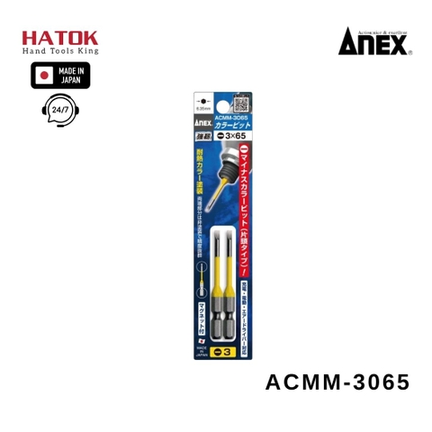 Vỉ 2 mũi vít dẹp 3mm ACMM-3065 Anex Nhật Bản
