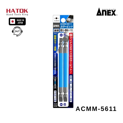Vỉ 2 mũi vít 2 đầu dẹp ACMM-5611 Anex Nhật