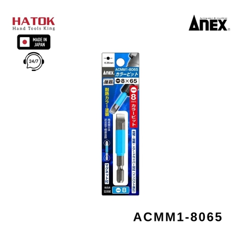 Vỉ 1 mũi vít 2 cạnh có từ tính ANEX ACMM1-8065 Nhật Bản