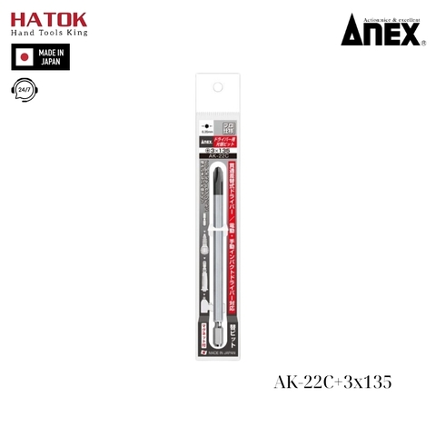 Mũi vít đóng Anex AK-22C+3x135 Nhật Bản