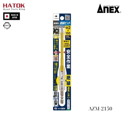Mũi vít cách điện 1000V Anex AZM-2150 Nhật Bản