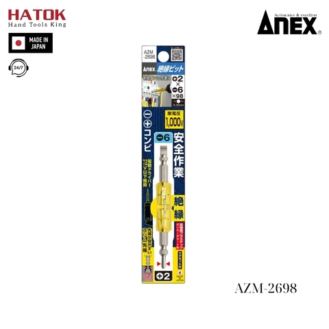 Mũi vít cách điện 1000V Anex AZM-2698 Nhật Bản