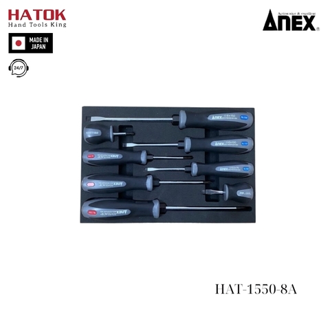 Bộ tô vít đóng 8 chi tiết HAT-1550-8A Anex Nhật Bản
