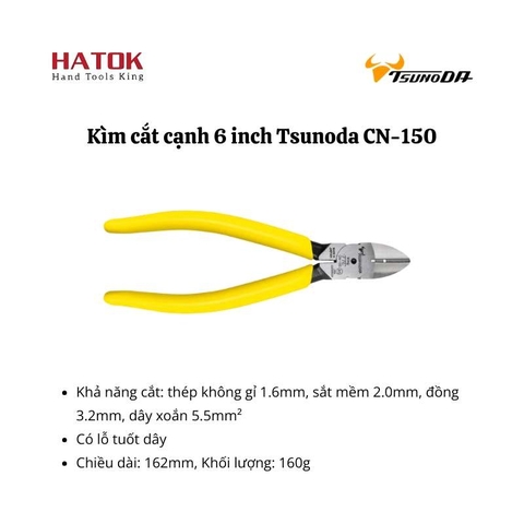 Kìm cắt cạnh 6 inch Tsunoda CN-150