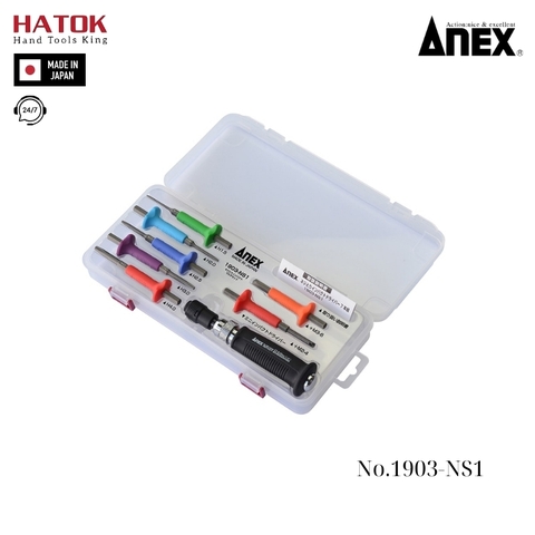 Bộ tô vít đóng và mũi vít tháo vít gãy Anex No.1903-NS1 Nhật Bản