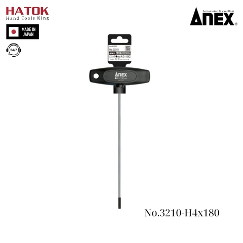 Tô vít lục giác tay cầm chữ T Anex No.3210-H4x180 Nhật Bản
