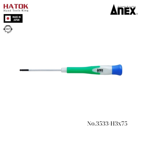 Tô vít lục giác mini Anex No.3533-H3x75 Nhật Bản