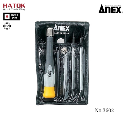 Bộ tô vít hoa thị size nhỏ Anex No.3602 Nhật Bản