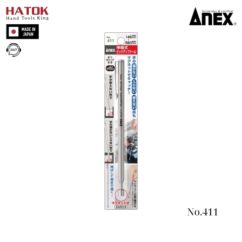 Cây nhặt ốc vít có thể mở rộng tối đa 560mm Anex No.411 Nhật Bản