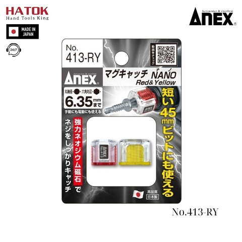 Vỉ 2 nam châm trợ lực siêu nhỏ Anex No.413-RY Nhật Bản