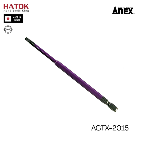 Vỉ 1 mũi vít đầu hoa thị T20 ACTX-2015 Anex Nhật Bản