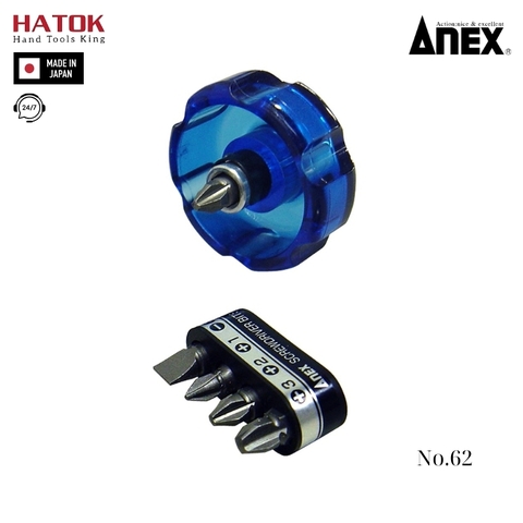 Bộ vít tháo góc hẹp kèm mũi vít Anex No.62 Nhật Bản