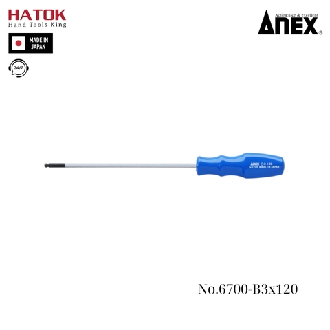 Tô vít lục giác đầu bi Anex No.6700-B3x120 Nhật Bản