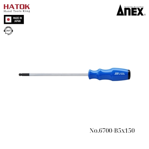 Tô vít lục giác đầu bi Anex No.6700-B5x150 Nhật Bản