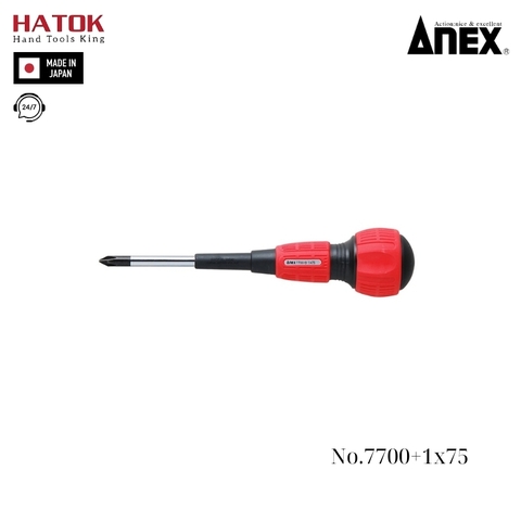 Tô vít 4 cạnh có từ tính Anex No.7700+1x75 Nhật Bản