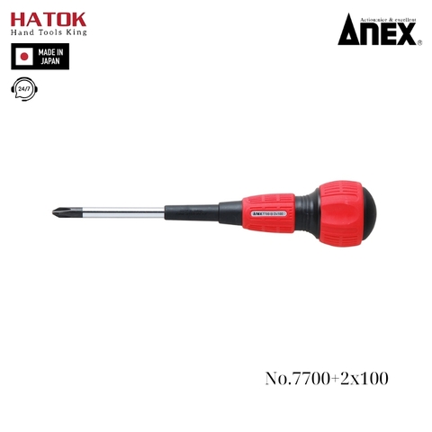 Tô vít 4 cạnh có từ tính Anex No.7700F+2x100 Nhật Bản