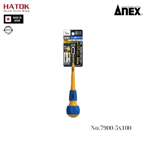 Tô vít cách điện cán tròn Anex No.7900-5x100 Nhật Bản