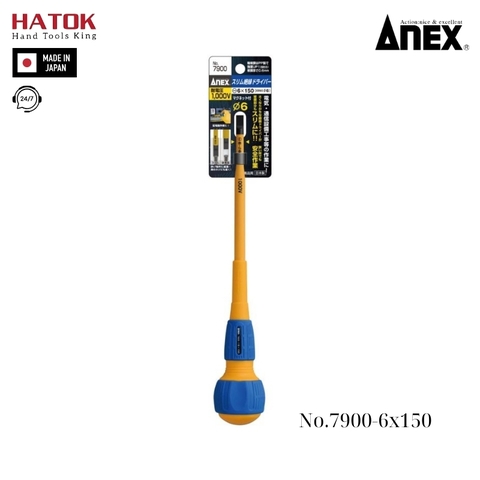 Tô vít cách điện cán tròn Anex No.7900-6x150 Nhật Bản