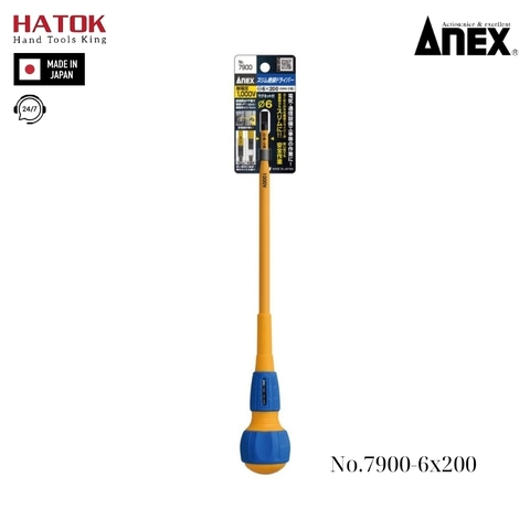 Tô vít cách điện cán tròn Anex No.7900-6x200 Nhật Bản