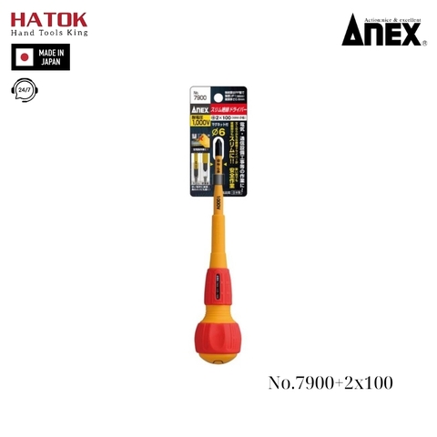Tô vít cách điện cán tròn Anex No.7900+2x100 Nhật Bản